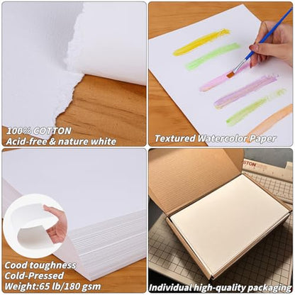 150 Sheets Watercolor Paper Bulk,White Water Color Paper for Painter Students Adults Artists Drawing-65LB/180GSM Art Paper-8.5 x 11 inch Painting & Craft Papers, Finger Paints, Watercolor, Tempera - style: 8.5x11in-65LB/180GSM