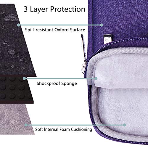 Voova Laptop Sleeve Carrying Case 13 13.6 Inch Compatible with MacBook Air 13 M1/M2/M3/M4, MacBook Pro 13/14, IPad Pro 13, Waterproof Slim Computer Cover Bag, Purple - color: Purple, size: 12.6-13.6 Inch