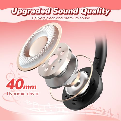 Kids Bluetooth Headphones with 85H Playtime Without LED, Safe Volume 85/94dB Wireless Headphones for Kids, Bluetooth 5.4 Over-Ear Toddler Headset for Boys Tablet/Airplane/ School (Atrous & Red No LED) - color: Atrous & Red