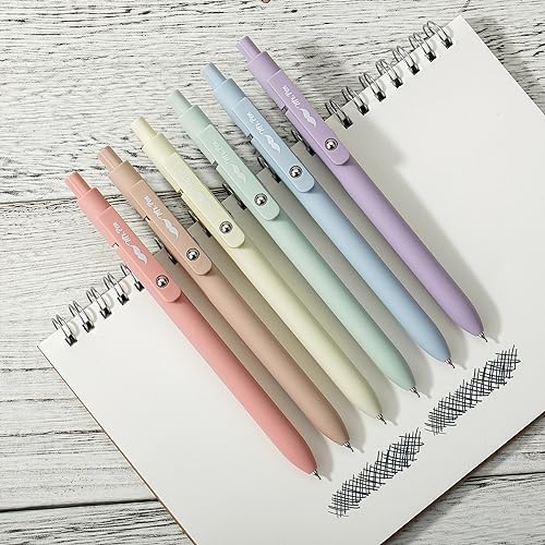 Mr. Pen- Retractable Gel Pens, 6 Pack, Pastel Barrels, Black Ink, Fast Dry | Fine Point 0.5mm, Cute Aesthetic for Journaling - color: Pastel Barrels