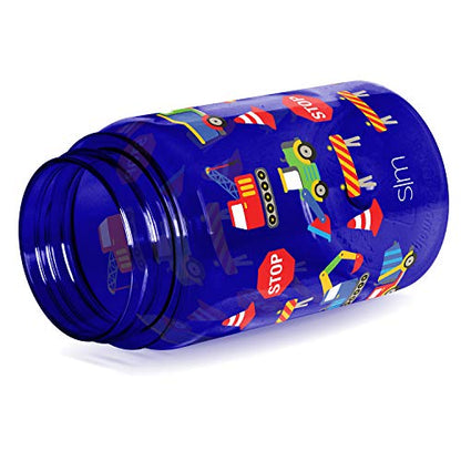 Simple Modern Kids Tritan Plastic Summit Water Bottle | 12 oz BPA-Free Cup with Covered Leak Proof Straw Lid for Boys, Girls, Toddlers | Under Construction - color: -Under Construction, style: Covered Lid | 12oz