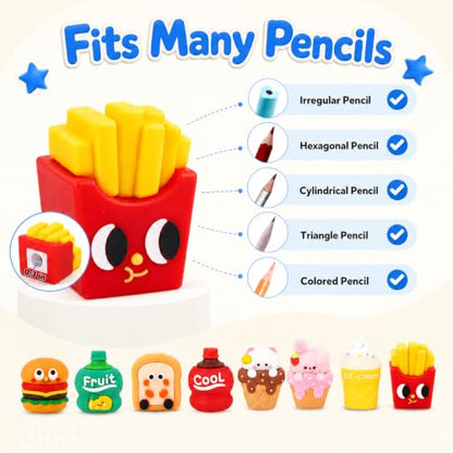 Fun Pencil Sharpeners for Kids, 8-Pack Cute Novelty Shaped Designs - | Fits Various Pencils | Pocket-Sized Portable to Carry | Adorable Desktop Decor | Smooth Even Handheld Manual Sharpening