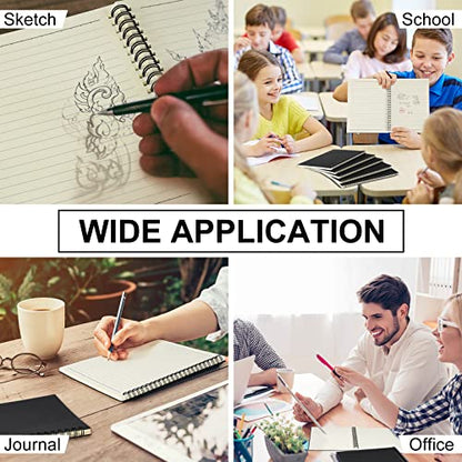 Yahenda 54 Pcs Spiral Notebook Bulk A5 Journal Lined 8.3'' x 5.5'' Writing Composition Paper Small Notepad Subject Notebook for Students Office Business Back to School Supplies (Black) - color: Black
