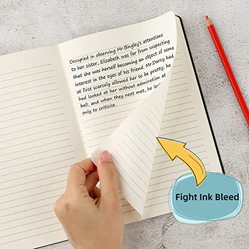 24 Pack College Ruled Notebook & Journal Bulk, Black Cover, Line Thick Paper, A5 Size, 5.5x8.3 inch, 60 Pages, Small Subject Note Pad Planner Set for Women Men Kids Traveler Student Office - color: Black, style: Black-24-Line
