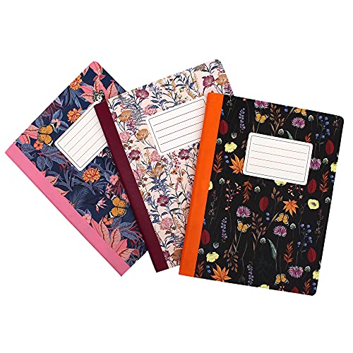Pukka Pad, Composition Notebooks - 48 Pack of Journals Featuring 140 Pages of College Ruled 80GSM Paper with Sturdy Cover Stock - 9.75 x 7.5in - Bloom - color: Bloom, size: 48 Pack