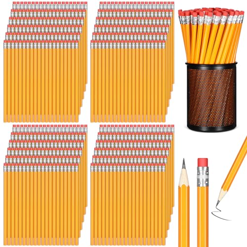 Honoson 1800 Pack #2 HB Pencils Bulk Wood Cased Number 2 No. 2 Unsharpened Pencils with Eraser for School Classroom Teacher Back to School Gift for Student Office Supplies