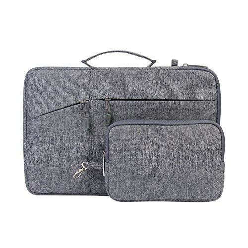 Megoo 13inch Laptop Sleeve with Accessory Pouch for Surface Laptop 5/4/3/2/6 13.5", Laptop 7 13.8", Surface Book 13.5", Carry Case for 13"~14" Tablet Chromebook(Gray with Charger Case) - color: Gray With Charger Case, size: 12.9-13.5Inch