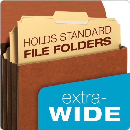 Pendaflex File Wallets, Heavy Duty, 5-Pack, Letter Size, Extra Wide, 7" Expansion, Brown, Elastic Cord Closure, Reinforced Covers for Secure Home Office Document Storage - size: Letter