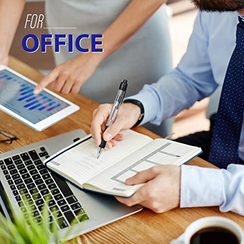 Fainne 200 Pack Retractable Ballpoint Pen 1.0 mm Medium Point Refillable Smooth Click Writing Pens With Grip for Work Journal Writing Office School Supplies(Black Ink, Blue Ink) - color: Black Ink, Blue Ink