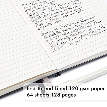 feela 24 Pack Journal Notebook for Work, Business Notebook Bulk Hardcover Lined Writing Journal with Pen Holder for Men Women Note Taking, with 24 Black Pens, 120 GSM, 5.1”x8.3”, A5, Gray - color: 24 Pack gray