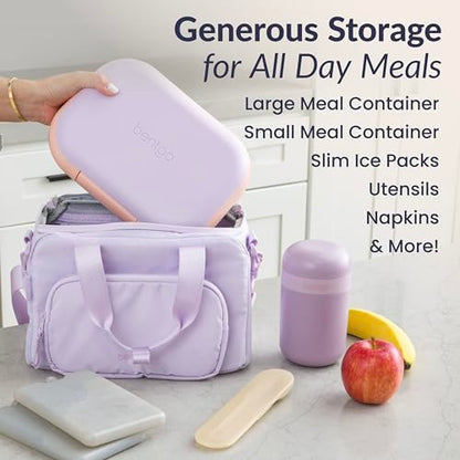 Bentgo Insulated Lunch Bag – Extra-Large Capacity Adult Lunch Bag with Shoulder Strap and External Storage Compartment, Durable, Lightweight, Ideal for Work, School, & Meals On the Go (Lavender) - color: Lavender