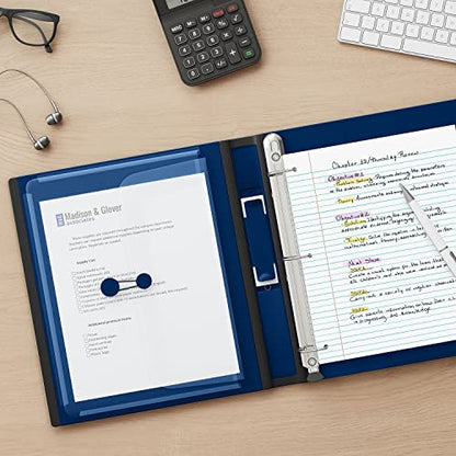 Staples Better View 1-Inch D-Ring Binder, Blue – Durable 3-Ring Binder with Clear Overlay for School & Office - color: Blue, size: 1-Inch, style: 1 Pack