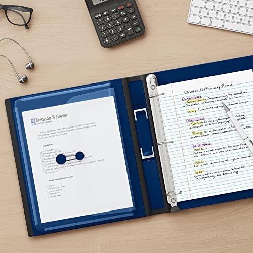 Staples Better Binder 1 Inch 3-Ring Binder, Navy Blue, Wide Spine View Binder with Locking Rings, Durable School & Office Binder, 3 Pack - color: Blue, size: 1-Inch, style: 3 Pack