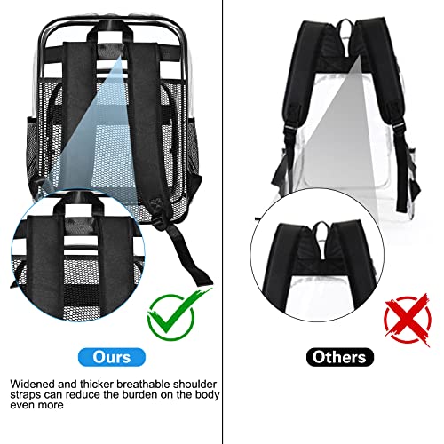 Clear Backpack,Sturdy Shape Heavy Duty Large Clear Backpack - color: B-clear