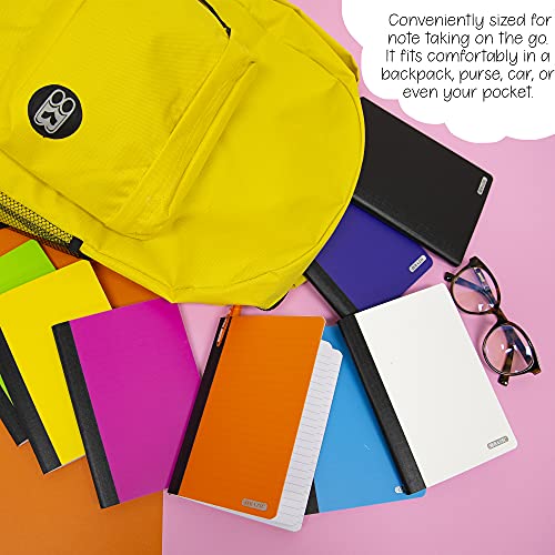 BAZIC PRODUCTS Poly Cover Personal Composition Notebook, 5 x 7 in, 8 Titles | 80 college-ruled sheets (160 pages), sewn binding, Compact for notes - size: 8-Pack