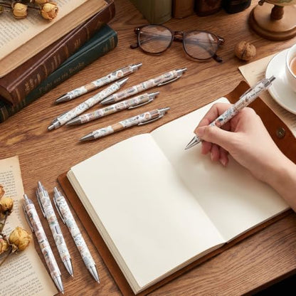 Book Lovers Ballpoint Pens Gifts - 24 Pcs Book Club Pens Set Reading Flower Retractable Writing Ball Point Pen Bookish Gift for Women Librarians Bookworms Teacher Office Party Favor Supplies - style: Book Lover
