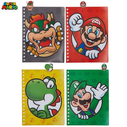 Innovative Designs Super Mario Bros Tab Journal Notebook, Spiral Bound, 96 Lined Pages, 8 x 7 inches - style: Mario