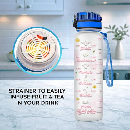 Silly Goose Water Bottle 32oz – Funny Goose Meme Hydration Bottle, Cute Animal Gift for Goose Lovers, Daily Motivation Drink Water Bottle - color: Silly Goose