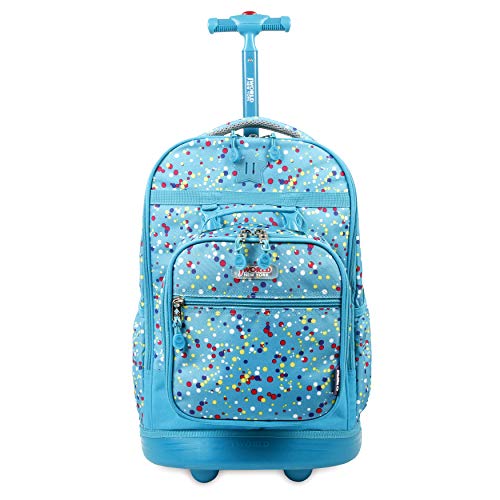 J World New York Kids' Duo Rolling Backpack with Lunch Box Set, COLOR DOTS, One size - color: Color Dots