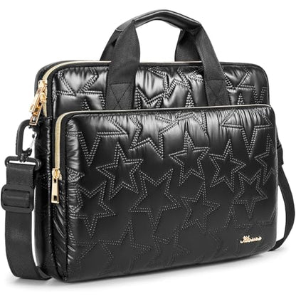KIZUNA Laptop Sleeve Case 14 Inch Computer Shoulder Bag for 15" MacBook air M4 M3 M2/Lenovo IdeaPad Slim 3i/15 Surface Laptop 7 6/IdeaPad Flex 5/14" Yoga Slim Pro X/Studio 2/HP/Dell - color: Black-star, size: 14 Inch