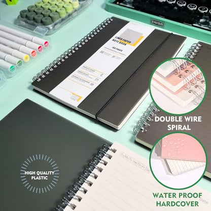 OWSC 1 Pack College Ruled Spiral Notebook Notebooks for Work A5 Lined Black | 5.9 x 8.3 IN Notebooks College Ruled for Note Taking, School and Journal with 80 Sheets/160 Pages 110 GSM Thick Papers - size: Ruled-A5-1 Pcs