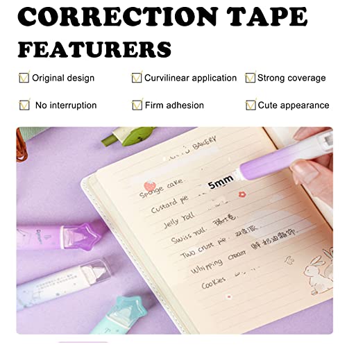 2 in 1 Correction Tape and Double Sided Tape Roller, Cute Quick Dry Japan Correction Tape, with Adhesive Tape Runner,for School Office supplies - style: BP-04