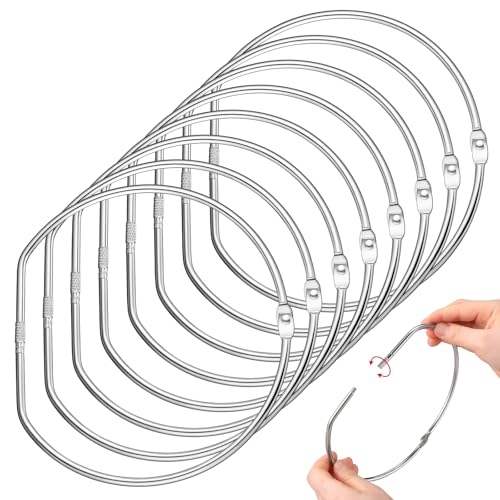 Dunzoom 8 Pack 6 Inch Loose Leaf Binder Rings Large Book Metal D-Shaped Rings with Nickel Plated Steel for Index Cards Keychain Washi Tape Receipts Memos Files DIY Photos Craft Supplies - size: 6 Inch