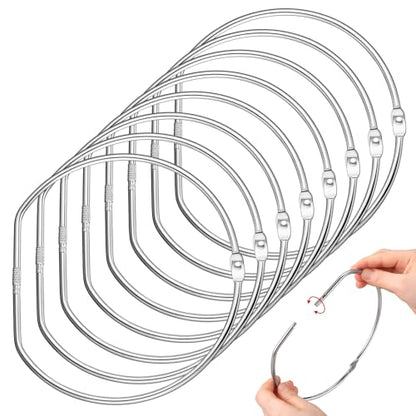 Dunzoom 8 Pack 6 Inch Loose Leaf Binder Rings Large Book Metal D-Shaped Rings with Nickel Plated Steel for Index Cards Keychain Washi Tape Receipts Memos Files DIY Photos Craft Supplies - size: 6 Inch