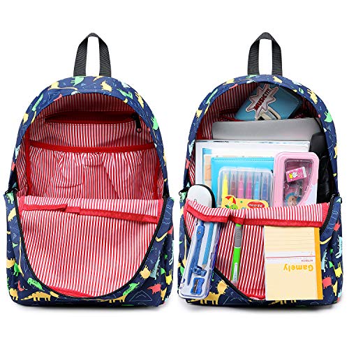 CAMTOP Backpack for Kids, Boys Preschool Backpack with Lunch Box Toddler Kindergarten School Bookbag Set (4-7Years,Dino-Navy Blue, 15/''(L)x11.8/''(H)*5.1/''(W)) - color: Dinosaur Navy Blue