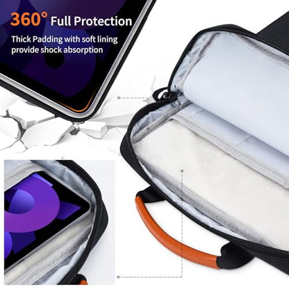 9-11 Inch Tablet Shoulder Bag Carrying Case for 11" iPad Pro M5 M4/ iPad Air 11" M4 M3 M2 2026 2025, iPad A16 11", New Amazon Fire Max 11/10.1" Fire HD 10 Plus, Vertical Laptop Sleeve Handbag, Black - size: 9-11 Inch