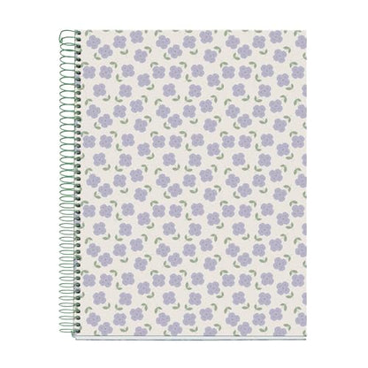 Miquel Rius M Fashion 4 Subject Notebook, Lined 11" x 8.5" Heavyweight Paper, 120 Sheets (Subjects Separated by color), 3 Hole Punched, Micro-Perforated, Violets Cover