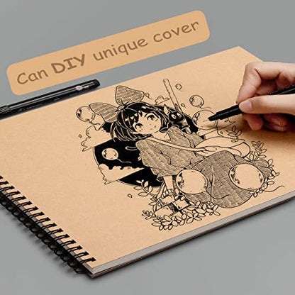 Sketch Book Pad, Drawing Paper 9" x 12" Spiral Bound (98lb/160gsm), Pack of 1, Durable Acid Free Sketchbook for Painting, 30 Sheets Each (1 Pack- 9"X12") - color: 1 Pack- 9"X12"