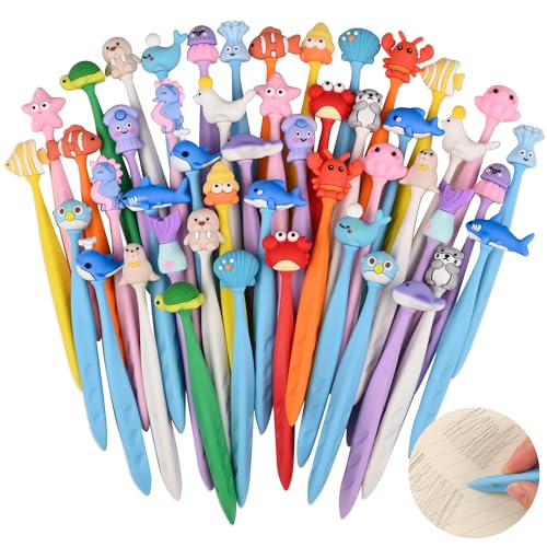 48 Pcs Cute Under the Sea Bobblehead Eraser for Pencils Kawaii Erasers Cute Supplies Fun Dolphins, Sea Lions, Whales, Seals Erasers Supplies Birthday Classroom Gifts - style: Ocean