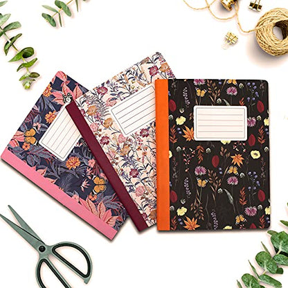 Pukka Pad, Composition Notebooks - 48 Pack of Journals Featuring 140 Pages of College Ruled 80GSM Paper with Sturdy Cover Stock - 9.75 x 7.5in - Bloom - color: Bloom, size: 48 Pack
