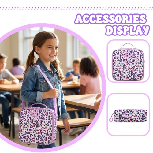 Meetbelify Rolling Backpack for Girls Boys Backpacks with Wheels Kids Carry on Luggage for Girls Boys - color: Purple Love