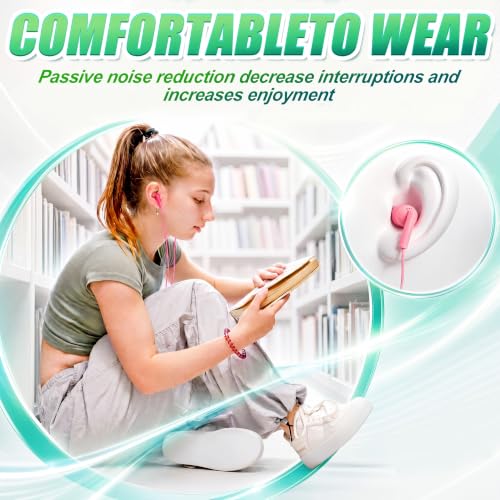 Konohan 120 Pack Bulk Earbuds for Classroom, Wired Headphones with 3.5mm Jack for K-12 Students, Individually Wrapped in-Ear Earphones for School Testing & Computer Lab, 12 Colors