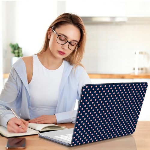 Teryeefi Case for MacBook Neo 13 Inch 2026 (Model A3404) Printing Hard Shell Cover with Screen Protector &Keyboard Cover & USB-C Adapters - Polka Dot Indigo - color: Polka Dot Indigo