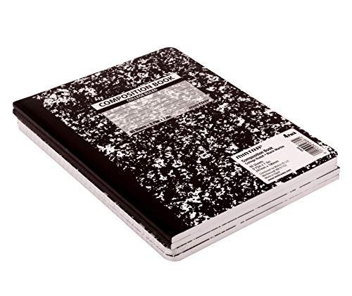 Mintra Office Composition Books - Sturdy Flexible Cover (4 Pack, Black Marble Comp - College Ruled) - color: Black Marble Comp - College Ruled, size: 4 Pack