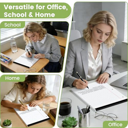 3pcs Legal Pads with Holes, loose Notepads 8.5x11 Wide Ruled Perforated | White Loose Leaf Paper, 30 Sheets/Pad, Notepad 8.5x11, Thick Lined Paper,3 Hole Punch, Notebook 3 Ring Binders, Sturdy Back