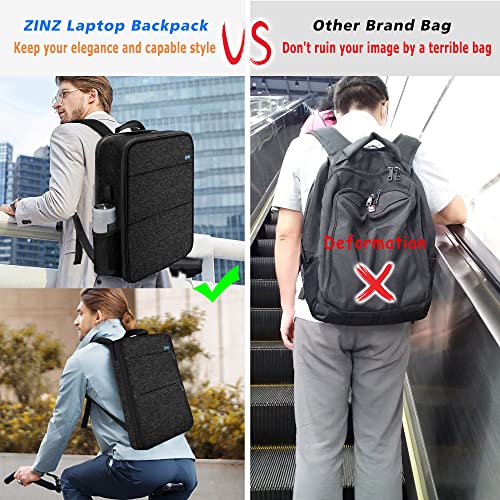 ZINZ Slim & Expandable Laptop Backpack Water Resistant Backpack Travel Backpack Compatible with MacBook Air/Pro/Neo 13-14 inch, XPS 13/14, Surface 13.5" and Most 13-14 Notebooks，B01K01 - color: B01k01, size: 13"-14"