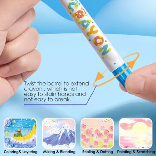 Pack of Washable Smooth Crayon Set for Safe Childrens Drawing Tool Art Supplies Design with Colorful Color Washable Crayon