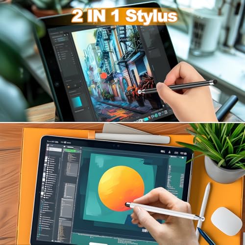 Stylus (7 Pcs), 2-in-1 Stylus Pen for Touch Screen, High Precision and Sensitivity, Suitable for iPad/iPhone/Samsung/Android Smartphone and Tablets, Compatible with All Touch Screen -Black - color: Black