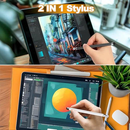 Stylus (7 Pcs), 2-in-1 Stylus Pen for Touch Screen, High Precision and Sensitivity, Suitable for iPad/iPhone/Samsung/Android Smartphone and Tablets, Compatible with All Touch Screen -Black - color: Black