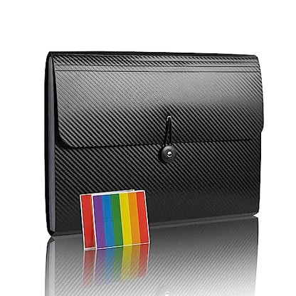 Expanding File Folder File Organizer with 13 Pockets Great Capacity Durable for Work, School, Home, Office, Black - color: 1pcs-black