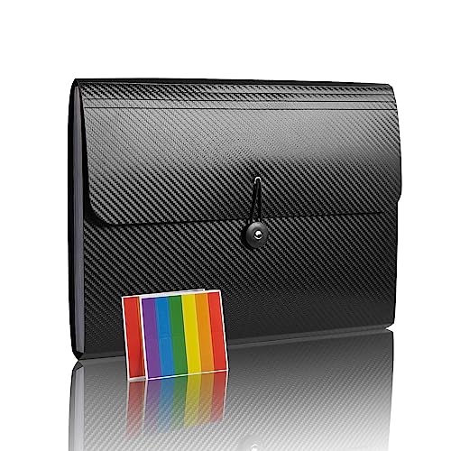 Expanding File Folder File Organizer with 13 Pockets Great Capacity Durable for Work, School, Home, Office, Black - color: 1pcs-black