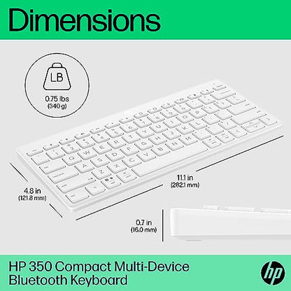 HP 350 BT Multi-Device Keyboard White - color: Pike Silver, style: BT Keyboard