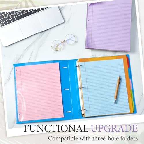 MotiMind 10 Pack 8.5" x 11" Top Spiral Notebook with 3 Hole Punched Legal Pads College Ruled Notepad 50 Sheets Hard Cardboard Paper Wirebound Notepad for Office School Business(Pink, Blue, Purple) - color: Pink, Blue, Purple
