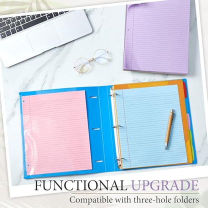 MotiMind 10 Pack 8.5" x 11" Top Spiral Notebook with 3 Hole Punched Legal Pads College Ruled Notepad 50 Sheets Hard Cardboard Paper Wirebound Notepad for Office School Business(Pink, Blue, Purple) - color: Pink, Blue, Purple