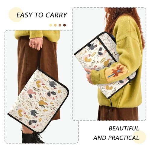 Cute Cartoon Chickens File Folders,Plastic Folders with 13 Pockets,Expandable File Folder for Documents School Students Office,Aesthetic Folder with Labels A4 Letter Size - color: Multi 1
