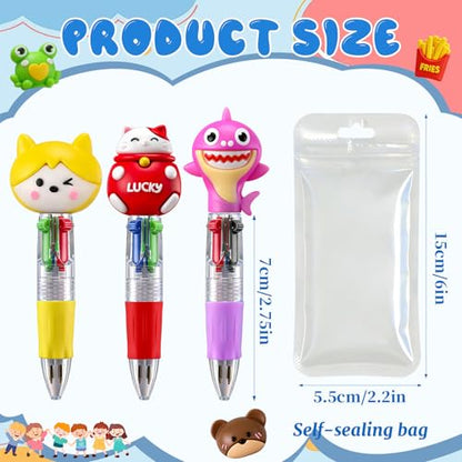 52 Pcs Mini Multicolor Pens in One 4-in-1, Cute Kawaii Ballpoint Pens Bulk with 52 Different Designs, Classroom Rewards, Student Gifts, Party Favors, Back to School Supplies for Kids - style: 52Pcs